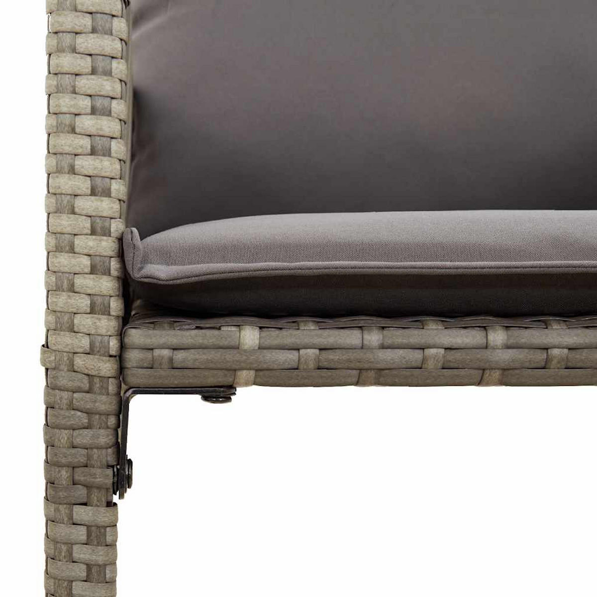 GARTEN-BARHOCKER Mit Kissen 2 Stk. Grau Poly Rattan - Grau, Kunststoff (58/118/52cm) - vidaXL