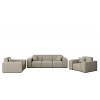 LOUNGEGARNITUR 3 1 1 Gartenmöbel, MALIBU Stoff Odyssey Dunkelbeige - Beige, Holz - Kaiser Möbel