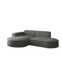 ECKSOFA Palma Xs Ottomane Opera Velvet - Anthrazit, Holzwerkstoff/Textil (236/165cm) - Fun Möbel