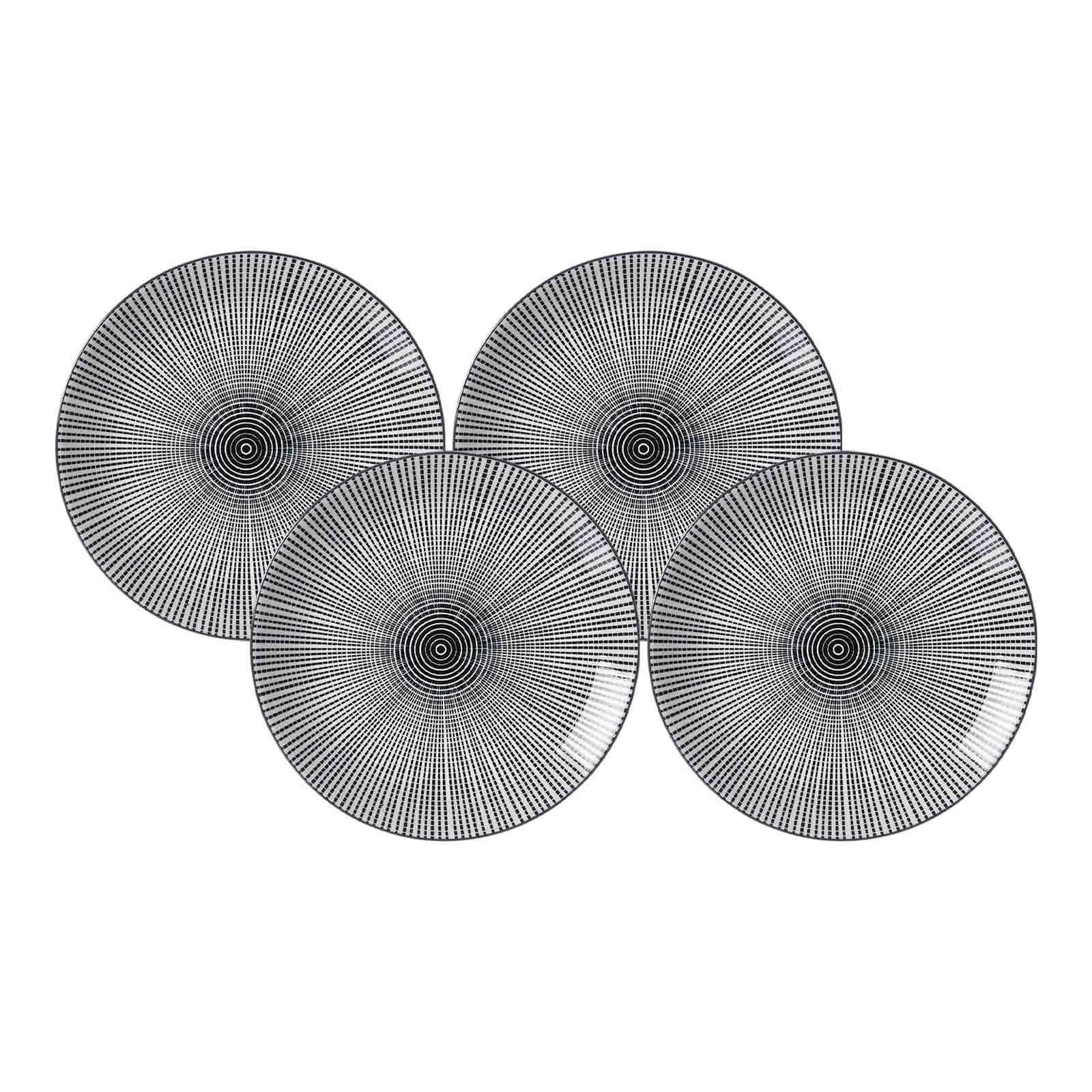 DESSERTTELLER Takeo Stripes schwarz-weiß ø 21,5 cm 4er Set - Schwarz/Weiß, Keramik (21.5cm) - Ritzenhoff Breker