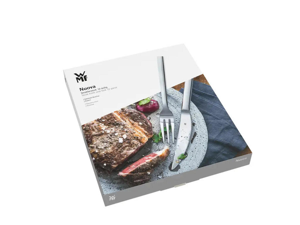 STEAKBESTECK set Nuova - 12-teilig / 6 Personen - Silberfarben, Metall - WMF