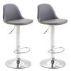 BARHOCKER Kilian, 2er Set, Gestell Metall in Chromoptik, Vollgepolstert, Kunstleder Grau - Chromfarben/Grau, Kunststoff/Textil (39/100/43cm) - TPFLiving