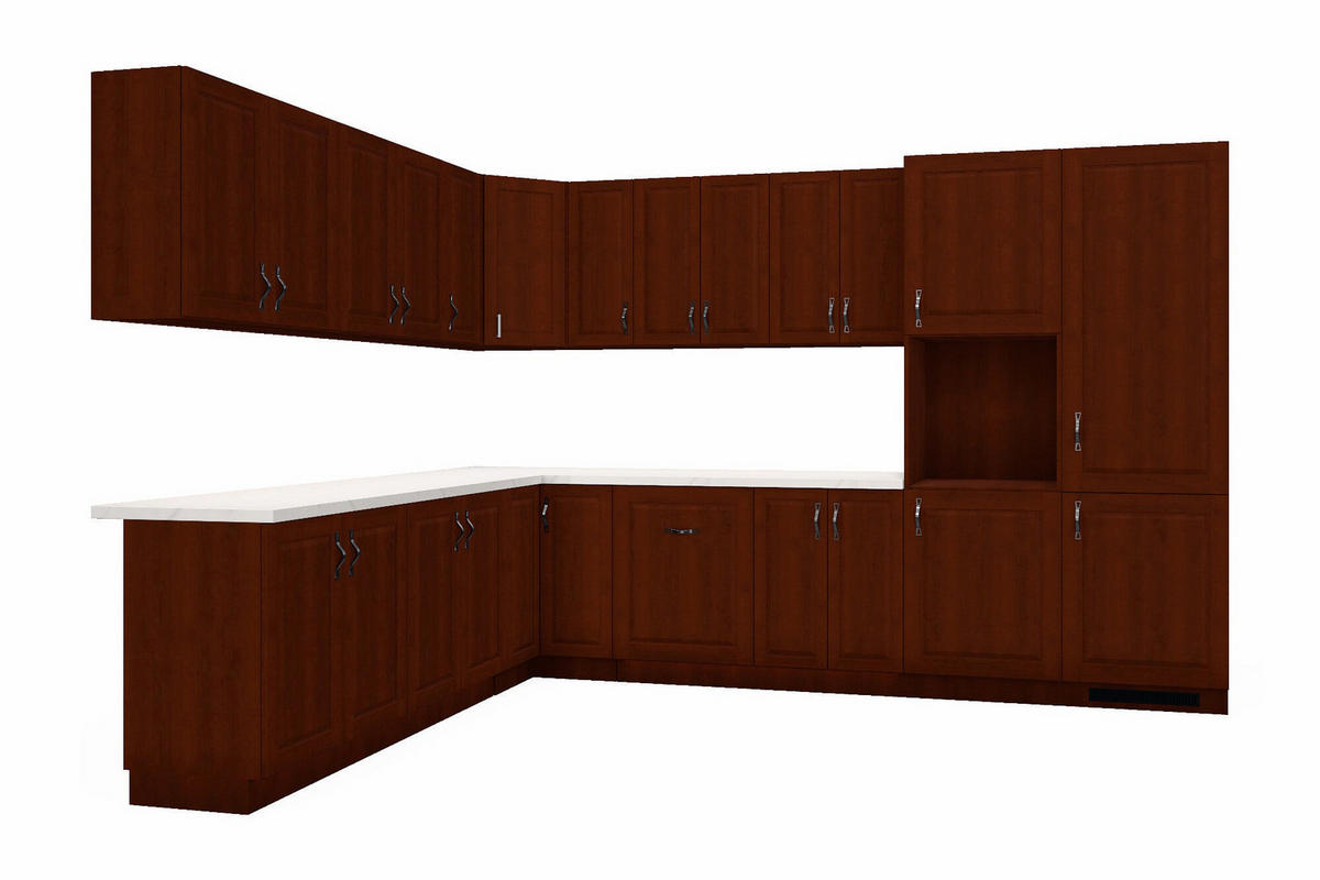 L-KÜCHE Sycylia Milano Walnuss – 330 × 250 cm – KÜ-SYC-001 - Walnussfarben, Holzwerkstoff (330/212/250cm) - ROYAL24_MARKT