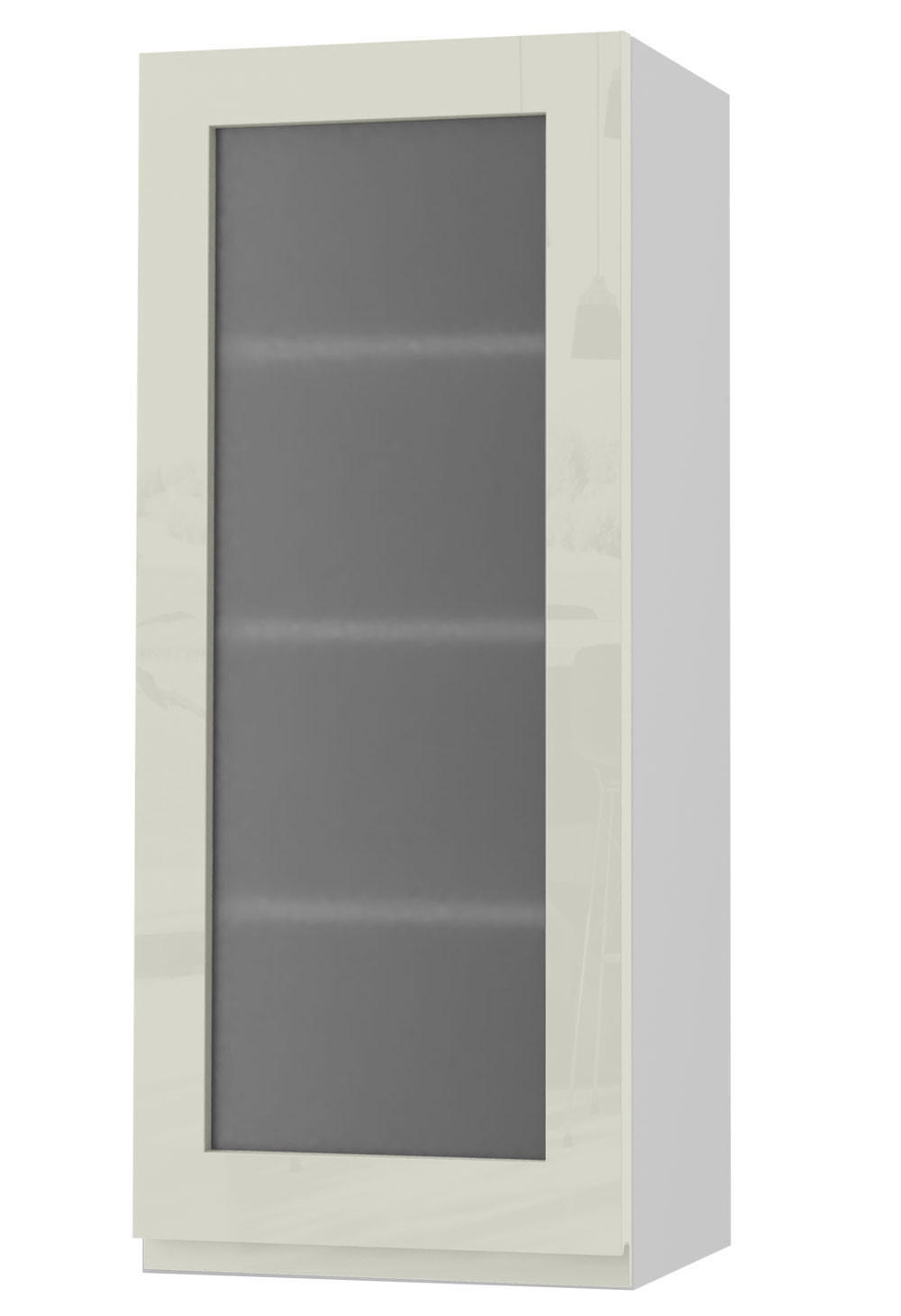 HÄNGESCHRANK Florence W4S/40 Weiß / RAL 1013 perlweiß HG 40 / 32,5 / 96cm - Türanschlag rechts - Weiß Hochglanz/Weiß, Holz/Holzwerkstoff (40/96/32.5cm) - Feldmann-Wohnen