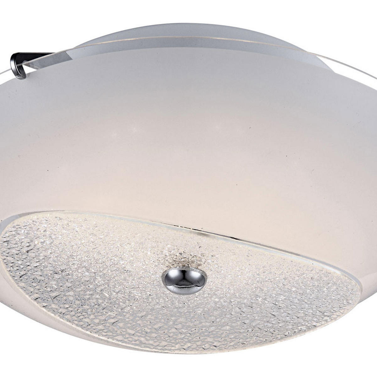 LED DECKENLEUCHTE KESSY Glas Chrom Weiß - Weiß, Glas/Metall (25/25/8cm) - Globo Lighting
