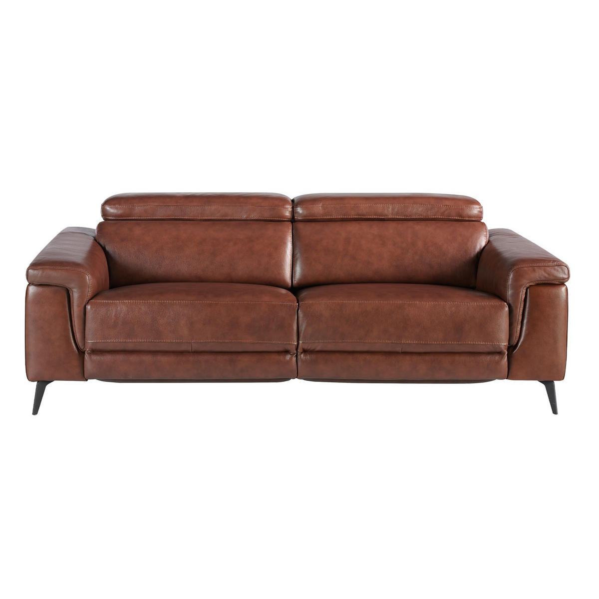 SOFA 3-Sitzer Relaxsofa aus braunem Leder 215/103/99 cm - Schwarz/Braun, Leder (215/99/103cm) - ANGEL CERDA