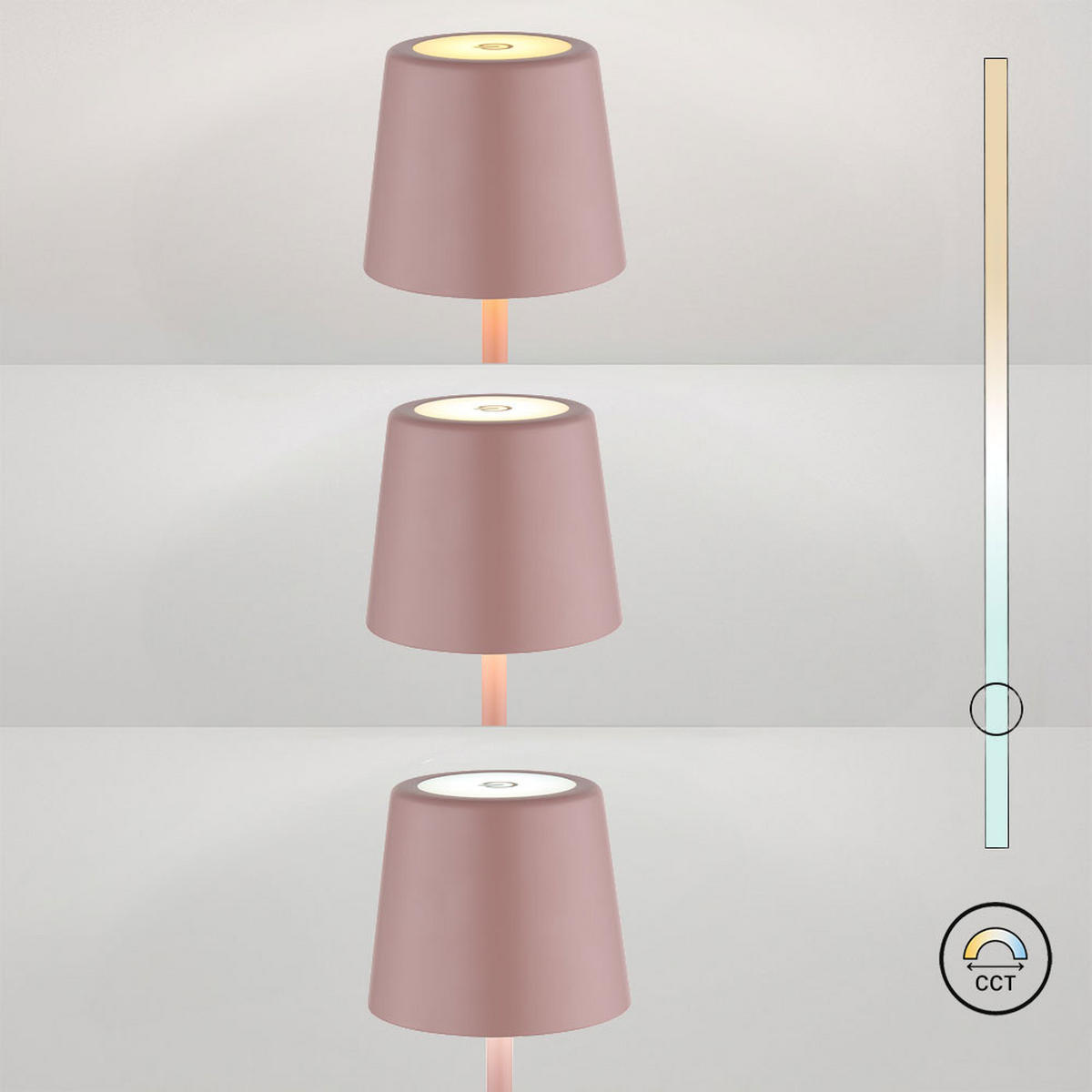 LED TISCHLEUCHTE Metall Rosa 2x - Rosa, Metall (8.5/8.5/28cm) - Globo Lighting