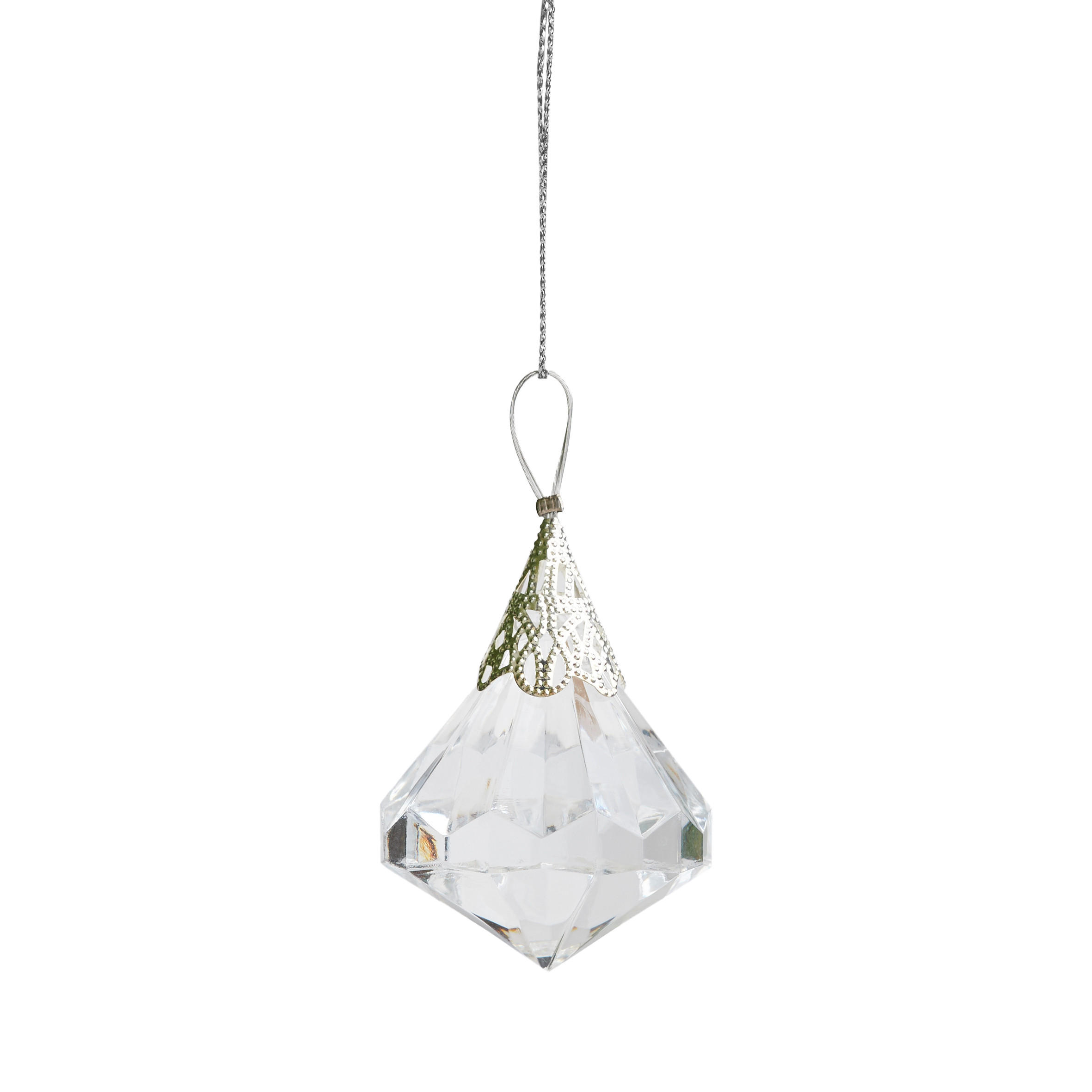 WEIHNACHTSDEKO Hängend CRISTI, 6 x 3.5 cm, Silber, Christbaumschmuck, Weihnachtsbaumdekoration, Christmas, Xmas - Silberfarben, Kunststoff (3.5/6/3.5cm) - home&you