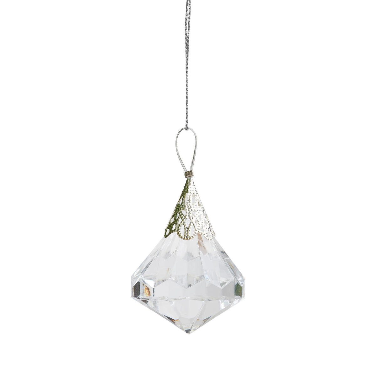 WEIHNACHTSDEKO Hängend CRISTI, 6 x 3.5 cm, Silber, Christbaumschmuck, Weihnachtsbaumdekoration, Christmas, Xmas - Silberfarben, Kunststoff (3.5/6/3.5cm) - home&you