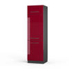 KÜCHENSCHRANK Fame-Line Bordeaux Hochglanz 60 cm - Bordeaux/Anthrazit, Holzwerkstoff (60/206.8/58.1cm) - Vicco