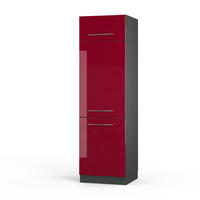 KÜCHENSCHRANK Fame-Line Bordeaux Hochglanz 60 cm - Bordeaux/Anthrazit, Holzwerkstoff (60/206.8/58.1cm) - Vicco