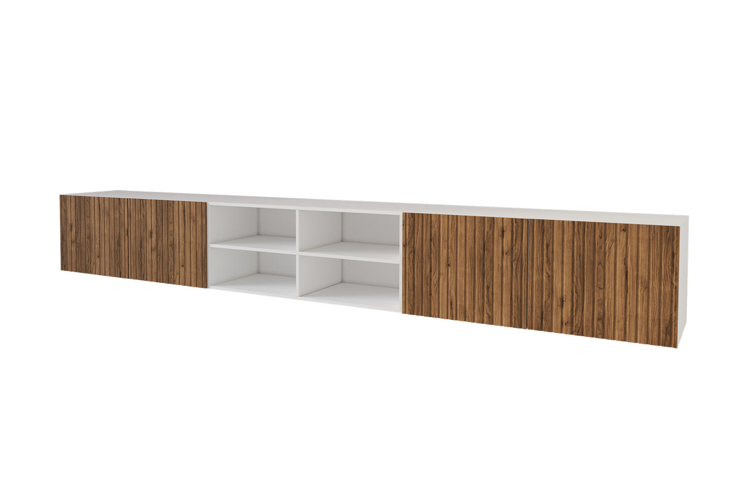 ALTDECOR NÍZKÁ komoda KITO-W 3x100x40x40 cm – bílá / Katania