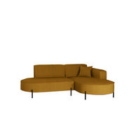 ECKSOFA L-Form Designer Modena Rein stoff Cord Senffarbe Rechts - Gelb, Holzwerkstoff (236/165cm) - Kaiser Möbel