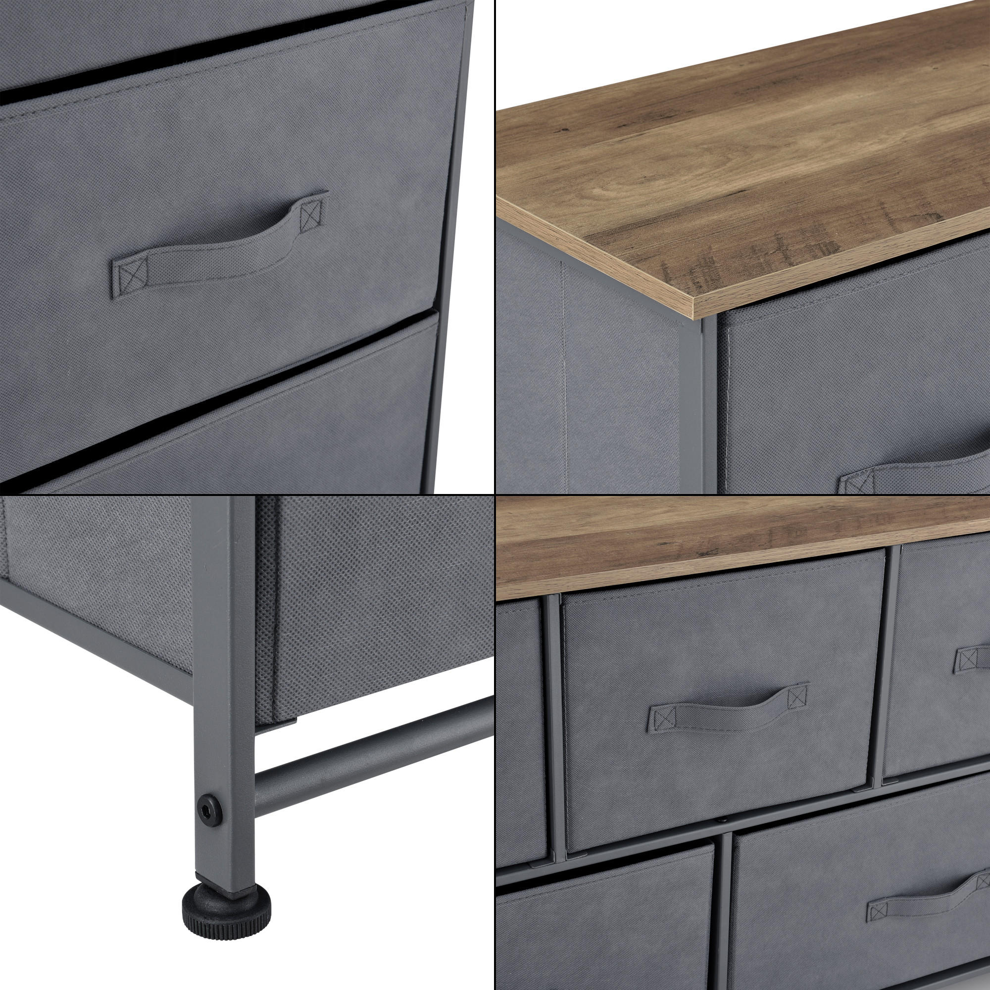 KOMMODE - Braun/Grau, Holzwerkstoff/Textil (100/55/29cm) - pro.tec