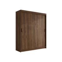 SCHIEBETÜRENSCHRANK Infinity I 180 - Nussbaumfarben/Schwarz, Holzwerkstoff/Kunststoff (180/200/58cm) - MIRJAN24