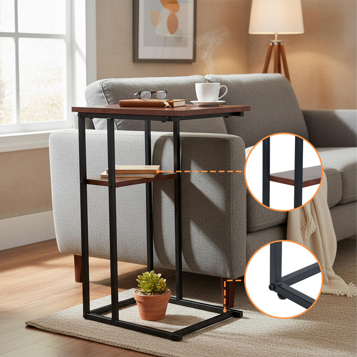 BEISTELLTISCH - Multicolor, Holzwerkstoff/Metall (30/40/60cm) - Relaxdays