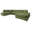 ECKSOFA Bergen Premium, Seite: Rechts - Silberfarben/Olivgrün, Holz/Textil (345/76/205cm) - MIRJAN24