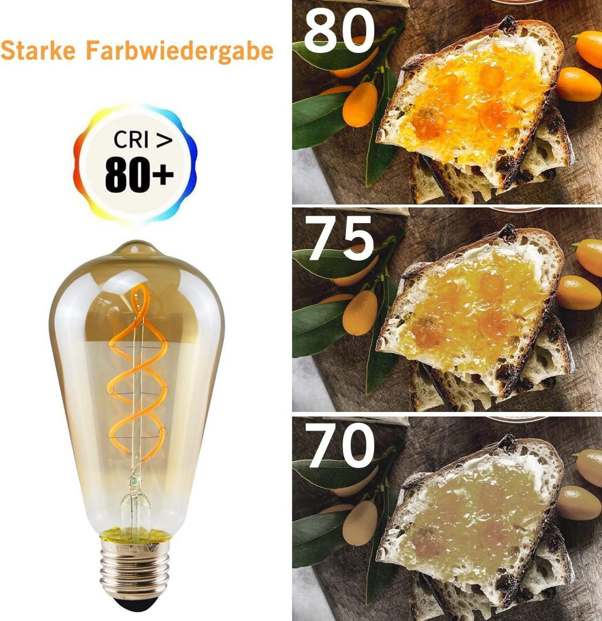 LED žárovky Ansel II 13,5/6,4/6,4 cm (balení po 3 ks) - hnědá, sklo (6.4/6.4cm) - Nettlife