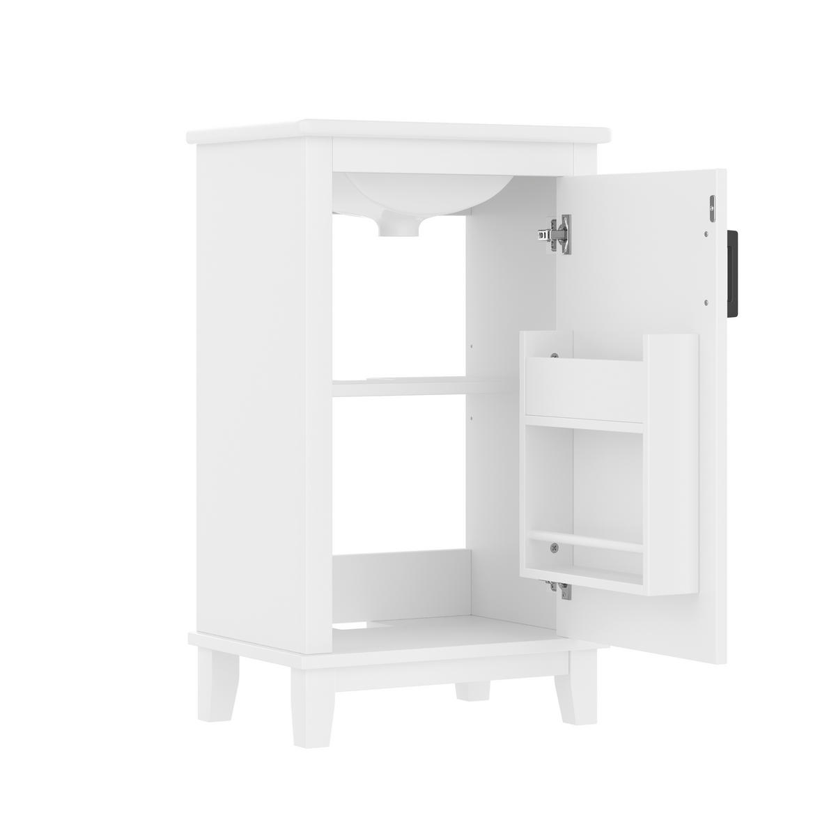 KOUPELNOVÁ SKŘÍŇKA S UMYVADLEM bílá 51 cm, lakovaná - bílá, kompozitní dřevo (51/83/34cm) - Urban Meuble