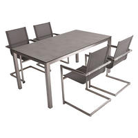 GARTEN-SITZGRUPPE Dieter 5-teilig Gartenmöbel-Set - Grau, Kunststoff - DELUKE