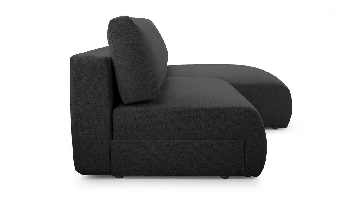 ECKSOFA mit Schlaffunktion Greste, Schwarz - Schwarz, Textil (150/223cm) - Meblito