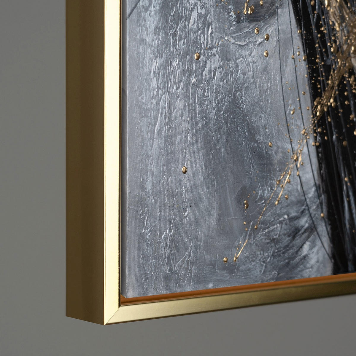 GEMÄLDE Goldener Strich Schattenfugenrahmen Gold 120x80 cm - Goldfarben, Holz (120/80cm) - YS-art gallery