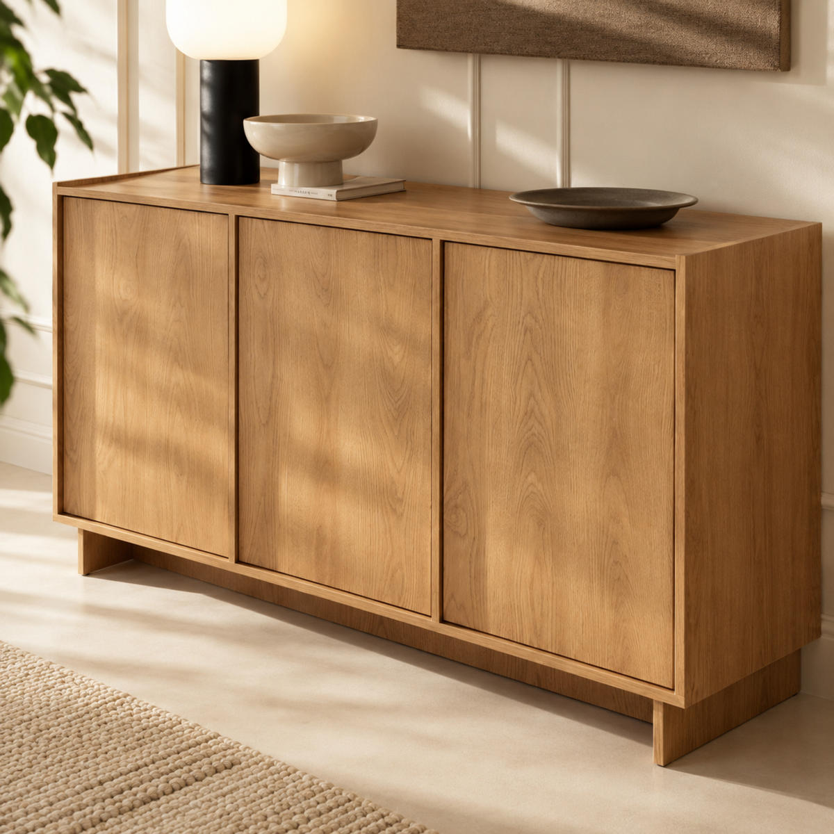 SIDEBOARD SUNA 147 cm (Karamell Eiche, Push to Open) - Eichefarben, Holz/Holzwerkstoff (147/82/39cm) - Ravio