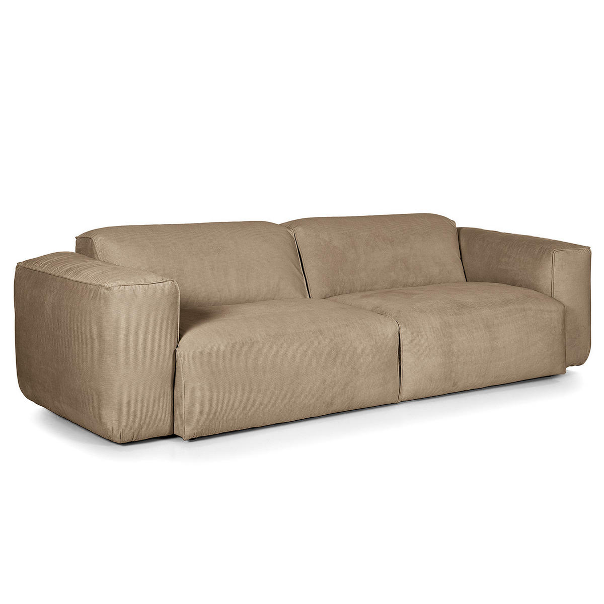 3-SITZER SOFA - Taupe/Schwarz, Kunststoff/Textil (251/71/102cm) - home24