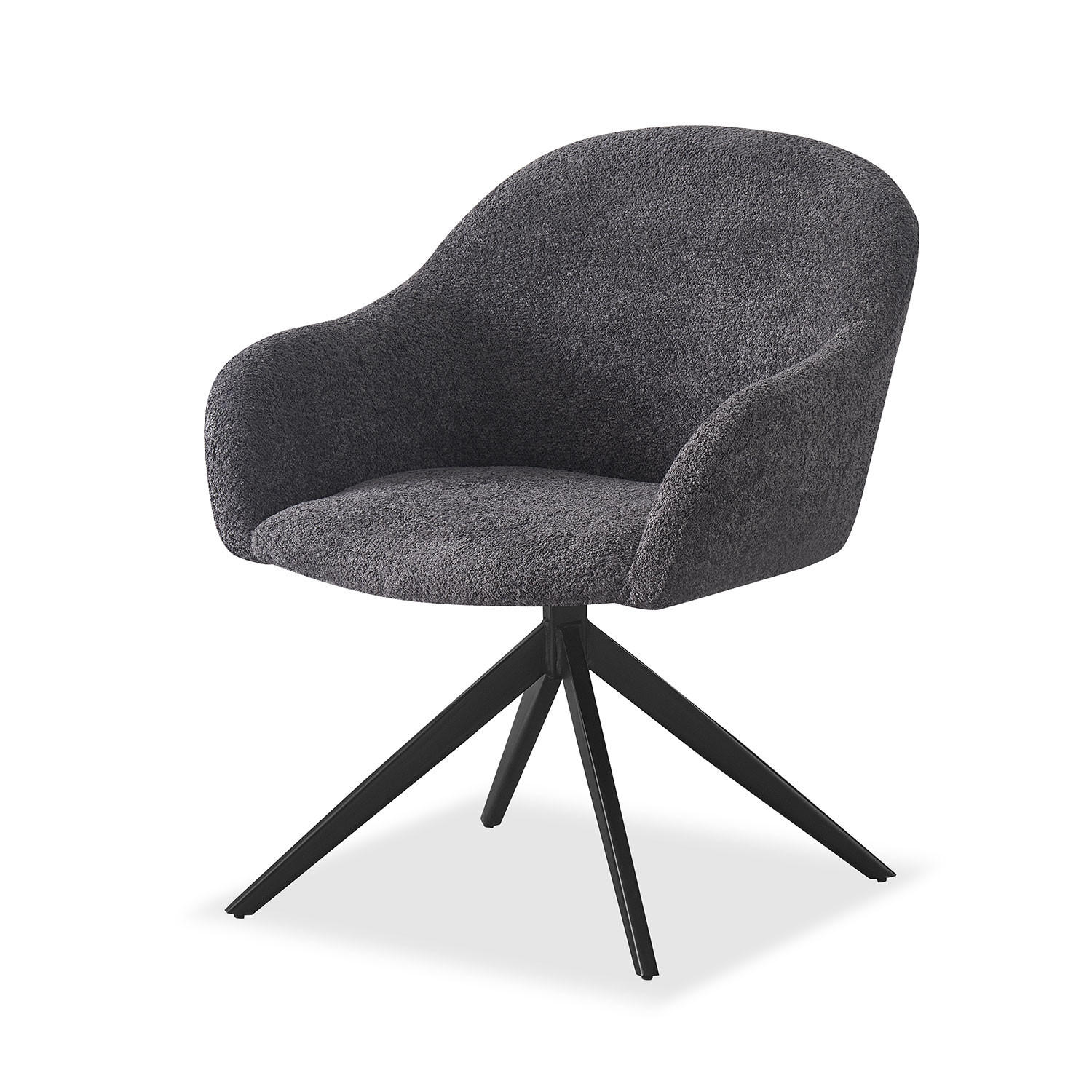 SESSEL LENA Anthrazit - Anthrazit, Leder/Textil (65/80/64cm) - B&D Home