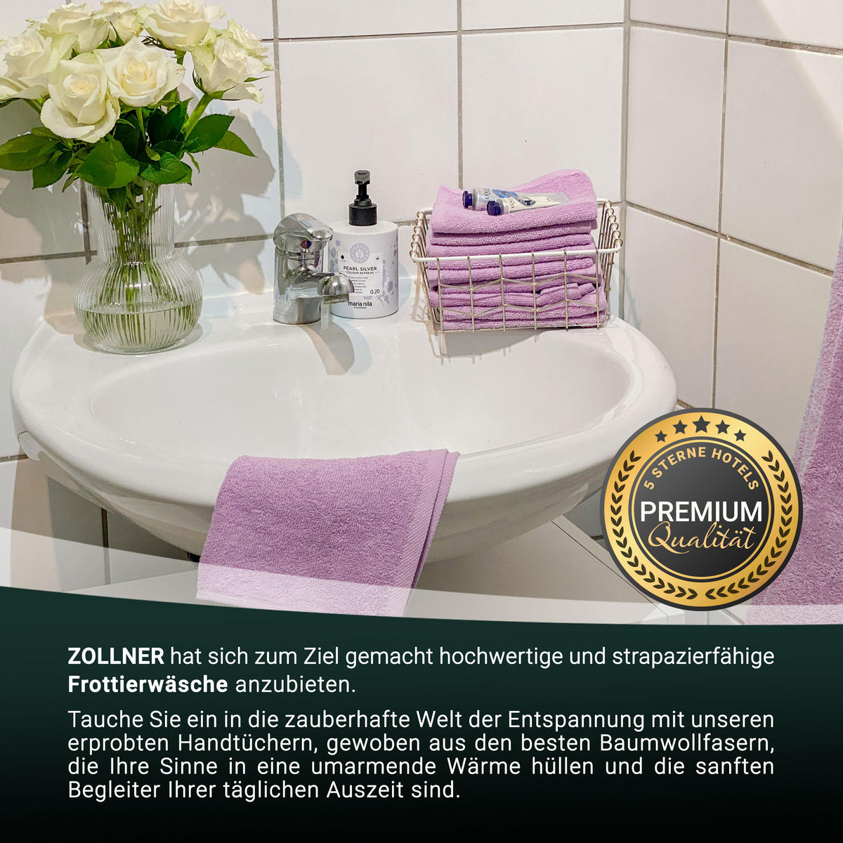 GÄSTETÜCHER, 10er-Set, 30x50 cm, 100% Baumwolle, Rosa - Flieder, Textil (30/50cm) - Zollner