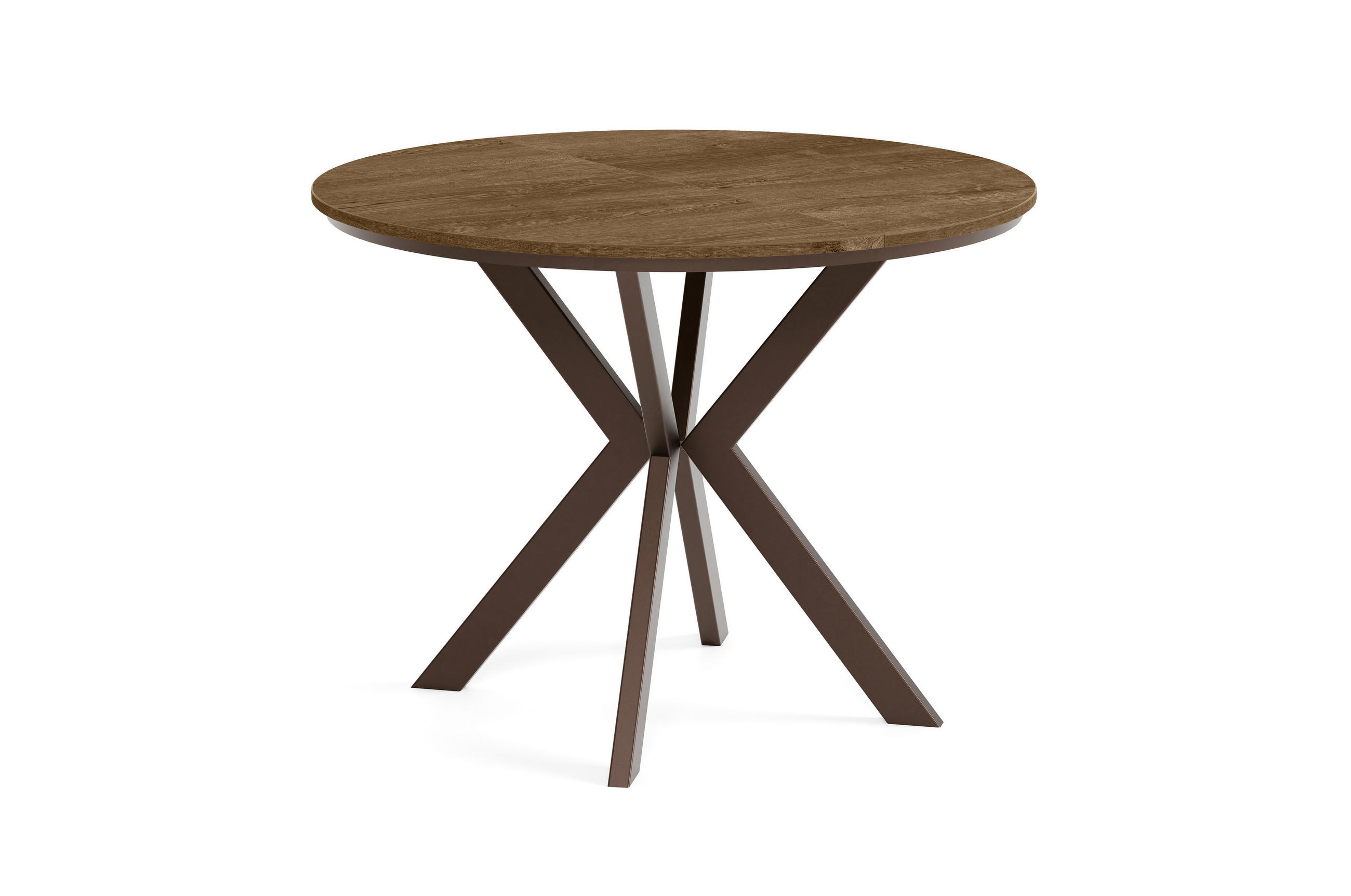 Meblini Esstisch Wildeiche, Braun 100x76x100 cm