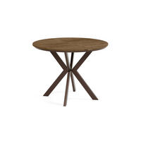 ESSTISCH EVO mit Felge - Wildeiche/Braun, Holzwerkstoff/Metall (100/100/76cm) - Meblini