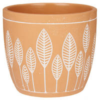 BLUMENTOPF Terrakotta Leaves - Braun, Stein (17.5/15.3cm)