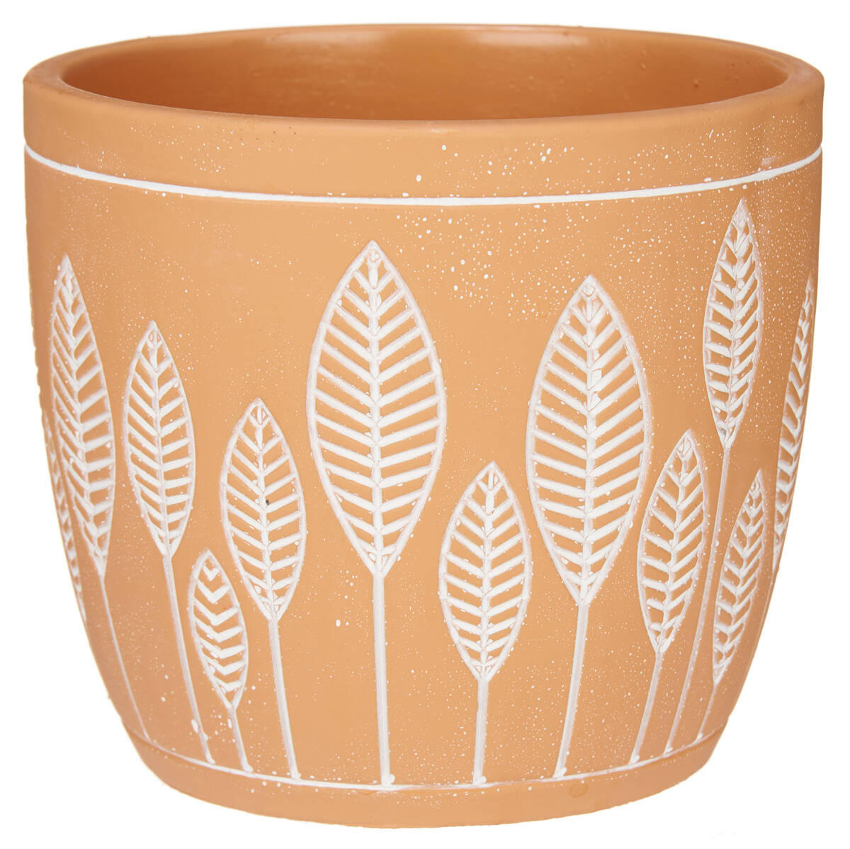 BLUMENTOPF Terrakotta Leaves - Braun, Stein (17.5/15.3cm)