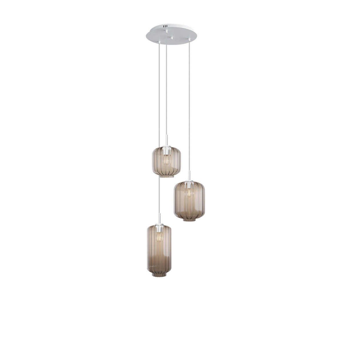 GALERIELEUCHTE Velo 3-flammig Klar Ø 18/20/25cm - Klar/Weiß, Glas (25/25/27cm) - s.luce