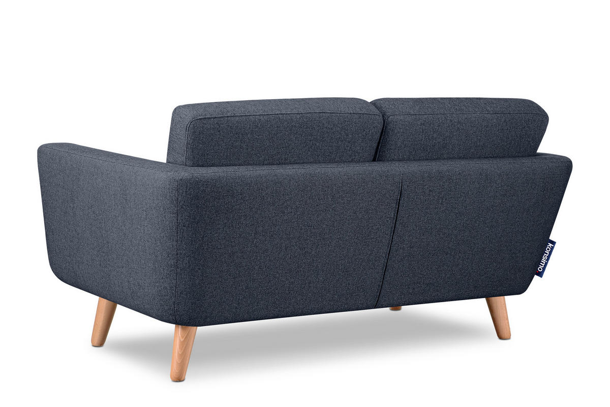 2-SITZER-SOFA TAGIO II mit Armlehnen, Marineblau/Braun - Blau, Textil (88/80/153cm) - KONSIMO®