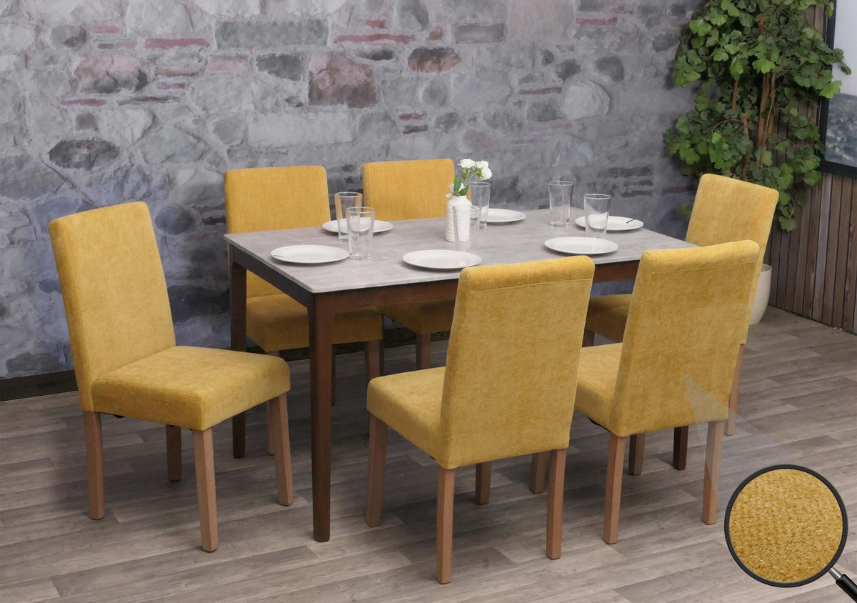 ESSZIMMERSTUHL Gelb 6er-Set - Gelb, Textil (42/90/50cm) - MCW