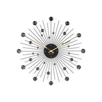 WANDUHR Sunburst Ø50 cm - Schwarz, Metall (50/50/4cm) - Karlsson