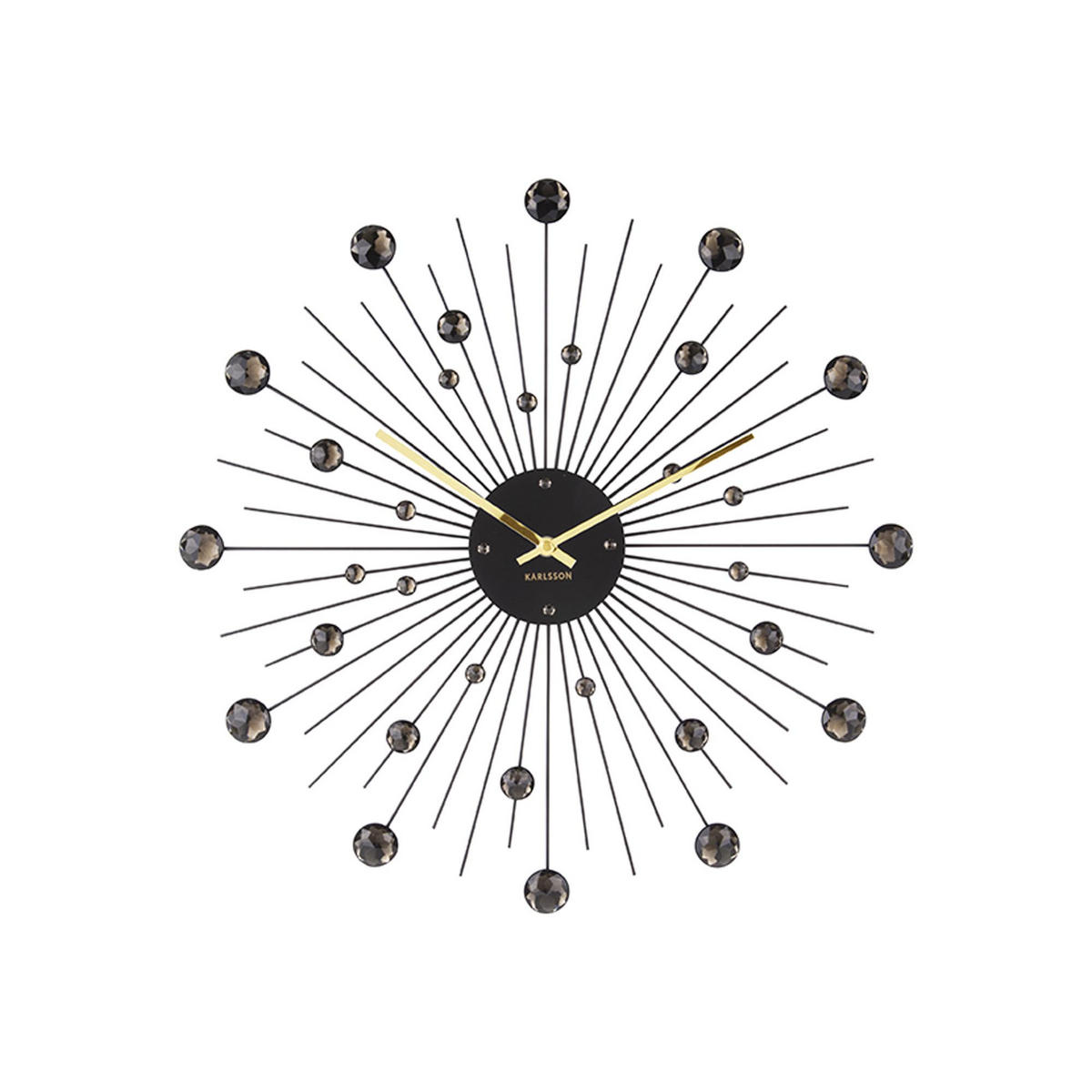 WANDUHR Sunburst Ø50 cm - Schwarz, Metall (50/50/4cm) - Karlsson
