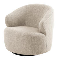 LOUNGESESSEL - Bouclé / Eisen - Beige / Schwarz - Beige/Schwarz, Holzwerkstoff/Textil (80/77/80cm) - home24