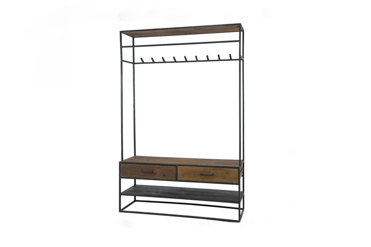 GARDEROBE TENBY Schwarz Metall - Schwarz, Metall (120/180/35cm) - KAWOLA