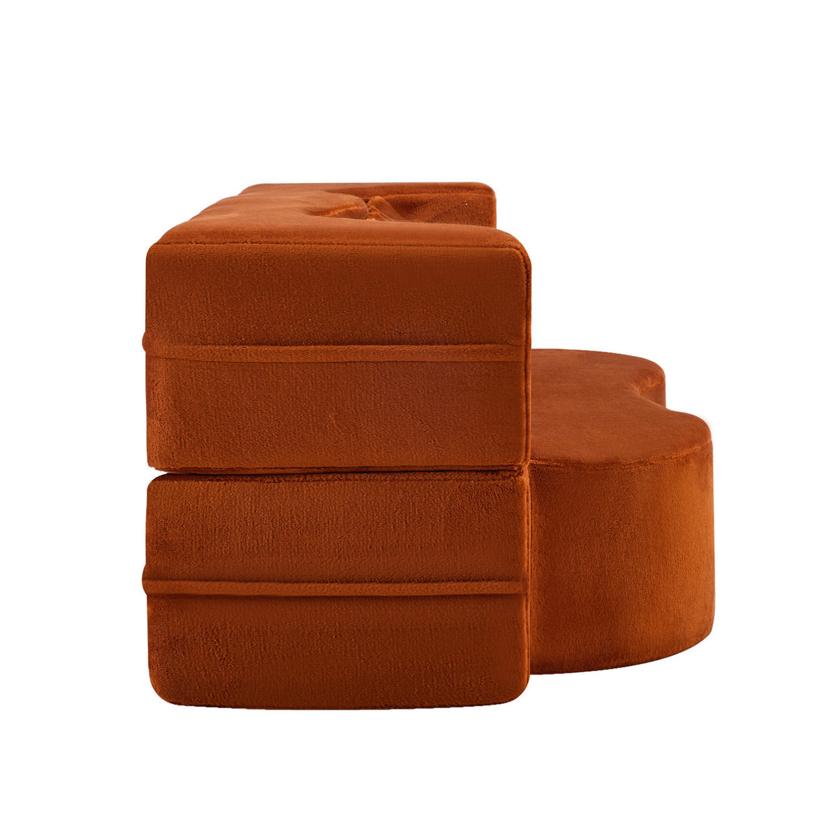 SCHLAFSOFA aus Schaumstoff Orange klappbar als Sofa, Gästebett und Yogamatte mit 2 Kissen - Orange, Kunststoff (180/70/55cm) - Modfu