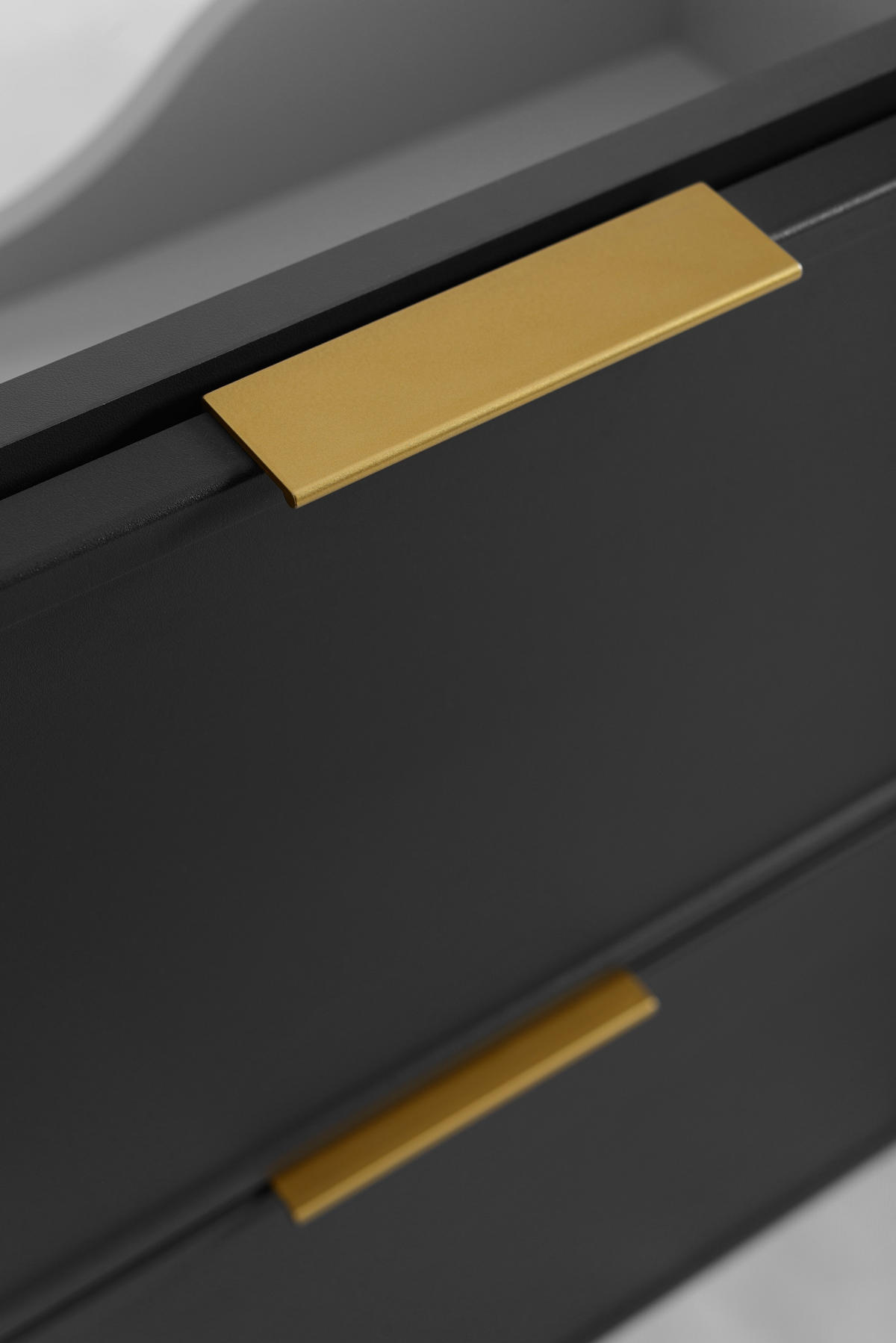 BADEZIMMERSCHRANK, Dunkelgrau / Weiß, Goldene Griffe, 180 ( 2 x 80 + 20) x 46 x 57 cm - Goldfarben/Weiß, Holzwerkstoff/Kunststoff (180/57/46cm) - 3XE LIVING