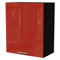 HÄNGESCHRANK Brerra W2/60 Schwarz / RAL 3002 karminrot Hochglanz 60 / 32,5 / 72cm - Rot/Schwarz, Holz/Holzwerkstoff (60/72/32.5cm) - Feldmann-Wohnen