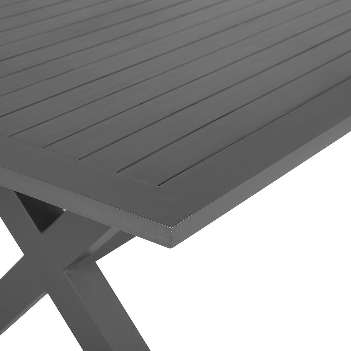 GARTENTISCH Aluminium grau 200/105 cm Cascais - Grau, Metall (200/105/74cm) - Beliani