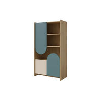 KINDERREGAL LEXO 07 83/151/40 cm in Eiche Cremona/Macadamia/Meeresblau - Blau/Eichefarben, Holzwerkstoff (83/151/40cm) - Deine Möbel 24