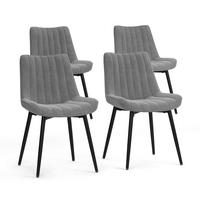 ESSZIMMERSTUHL Ravlo, Grau/Schwarz, 51 x 57 cm 4er Set - Schwarz/Grau, Textil (51/82/57cm) - Vicco