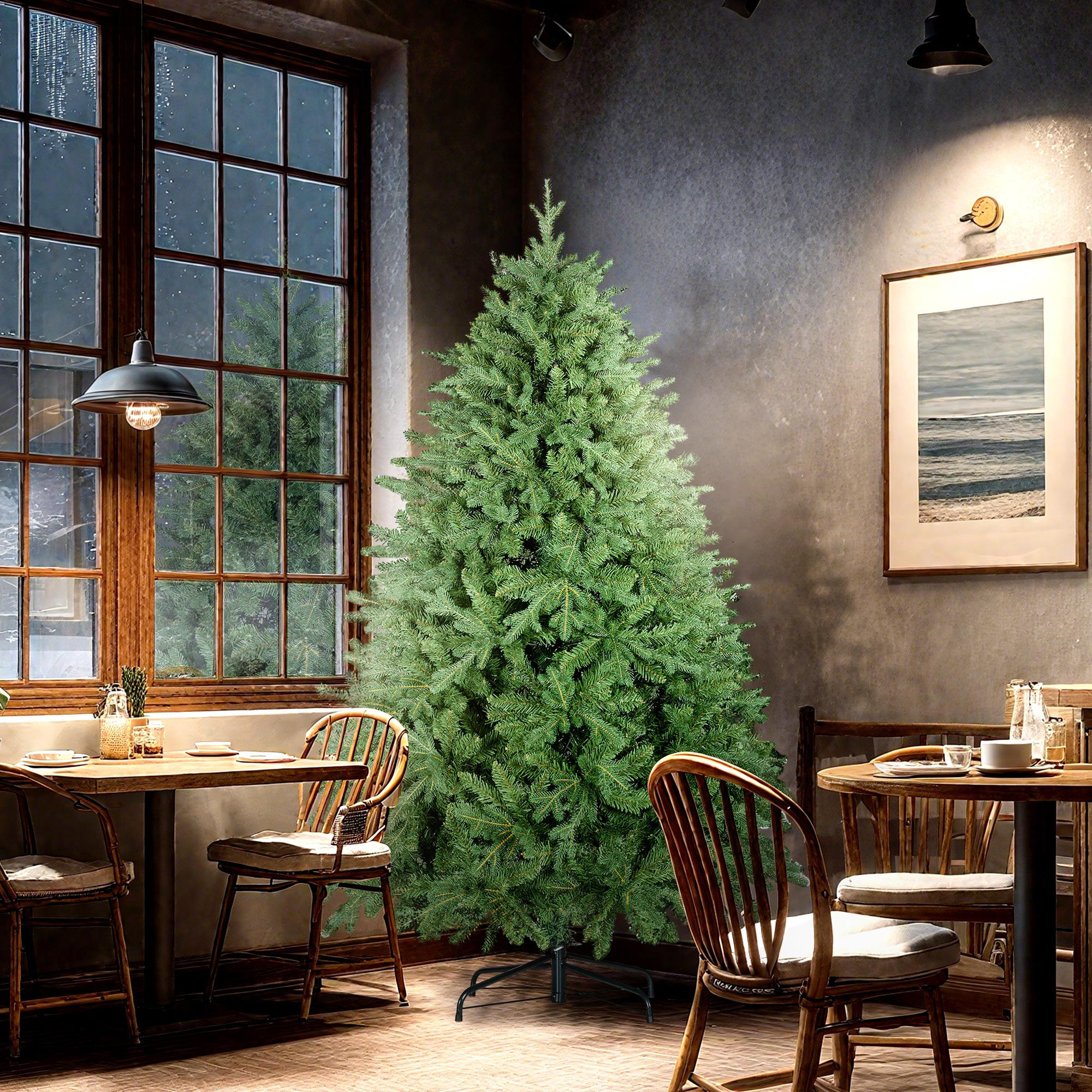 KÜNSTLICHER-WEIHNACHTSBAUM, 180 cm Kiefernbaum künstlich mit 3026 Spitzen - Grün, Kunststoff (180cm) - HOMCOM