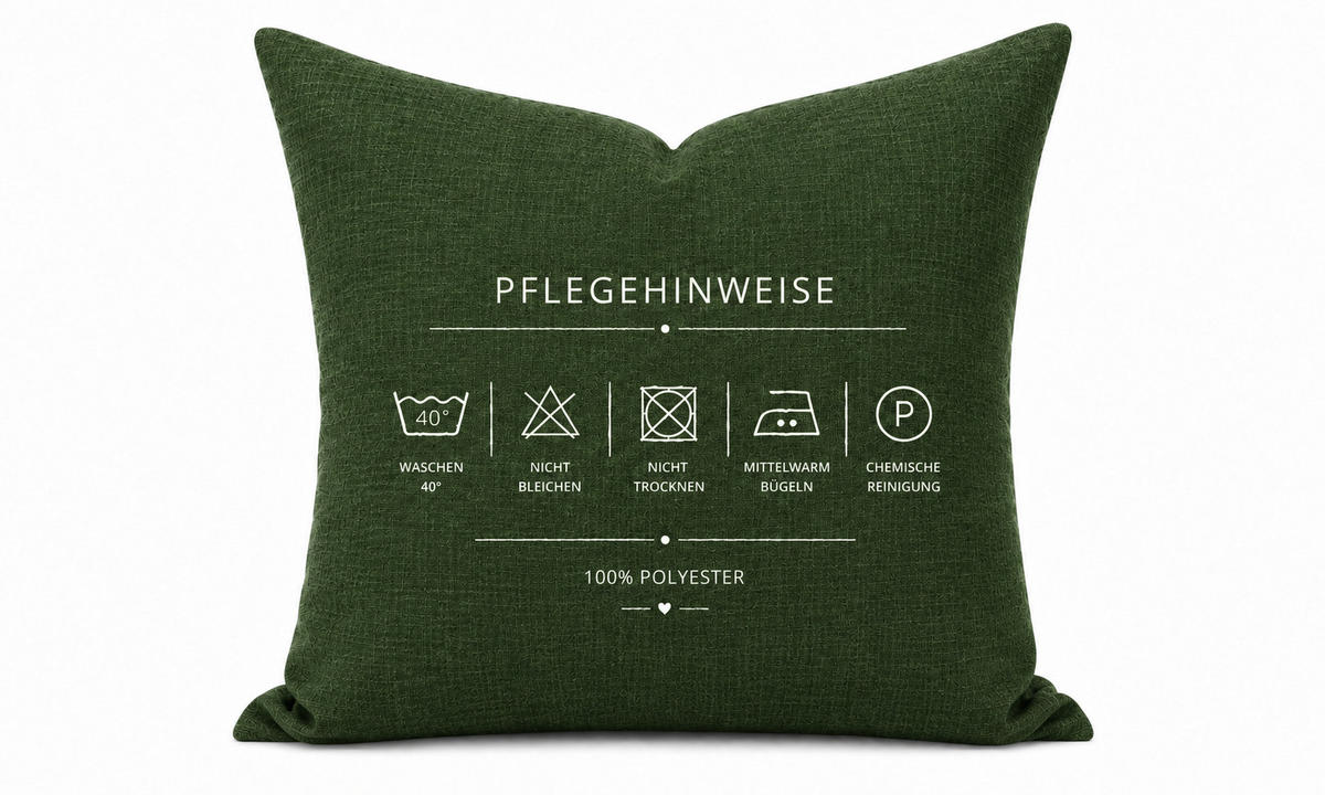 KISSENBEZUG Leinenoptik 50/50 cm Dunkelgrün - Dunkelgrün, Textil (50/50cm) - TiborTex