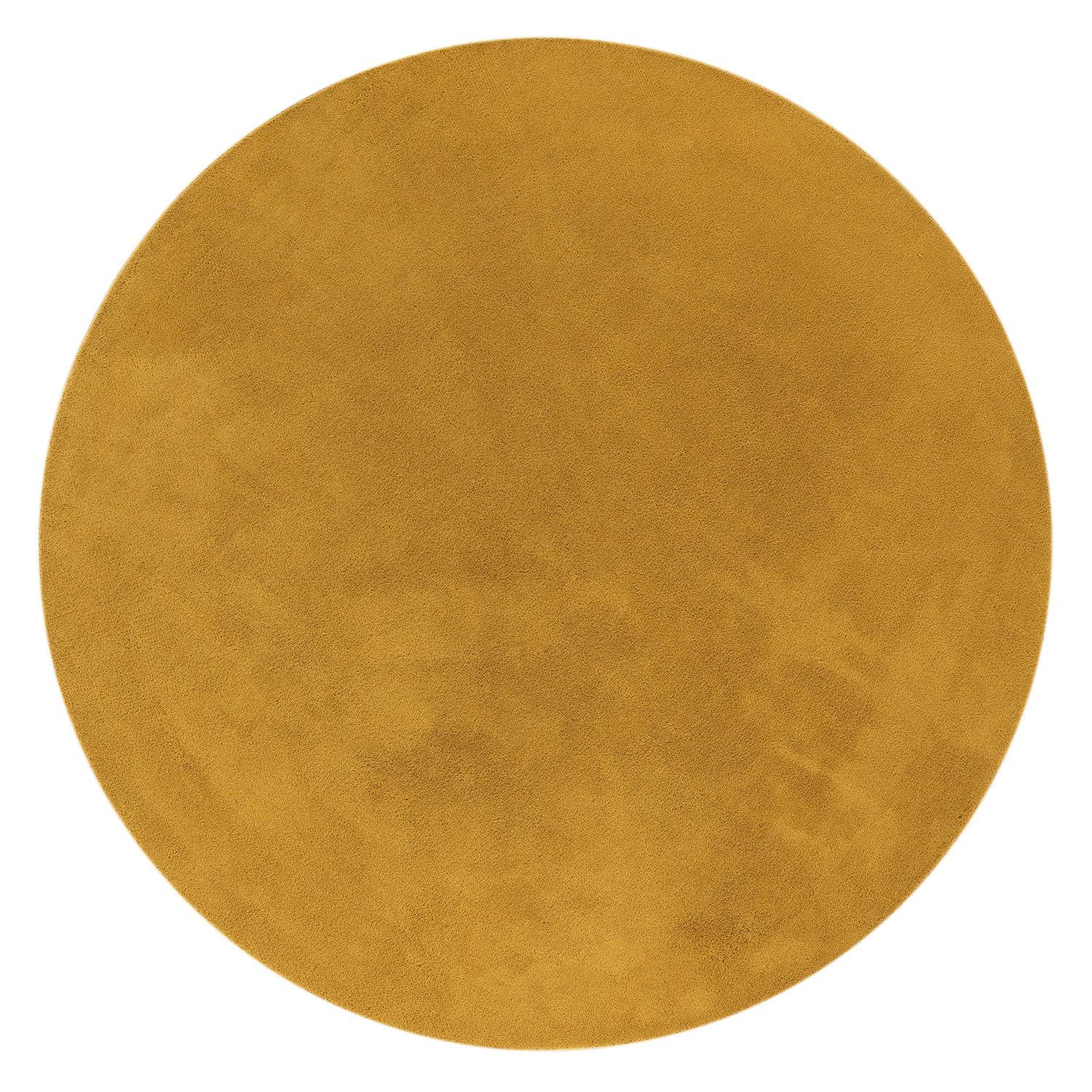 FLACHWEBETEPPICH Senfgelb Ø 200 cm - Hellgelb, Kunststoff (200/200cm) - TT Home